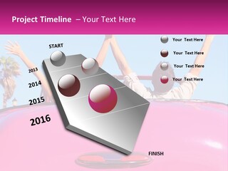Two People Sitting In The Back Of A Pink Car PowerPoint Template
