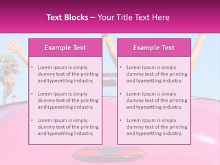 Two People Sitting In The Back Of A Pink Car PowerPoint Template