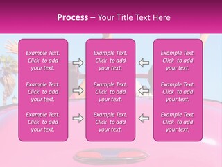 Two People Sitting In The Back Of A Pink Car PowerPoint Template