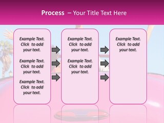 Two People Sitting In The Back Of A Pink Car PowerPoint Template