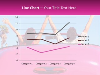 Two People Sitting In The Back Of A Pink Car PowerPoint Template