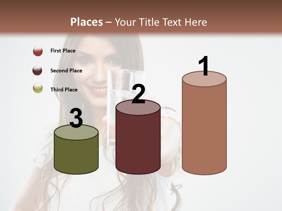 A Woman Holding A Glass Of Water In Her Hand PowerPoint Template