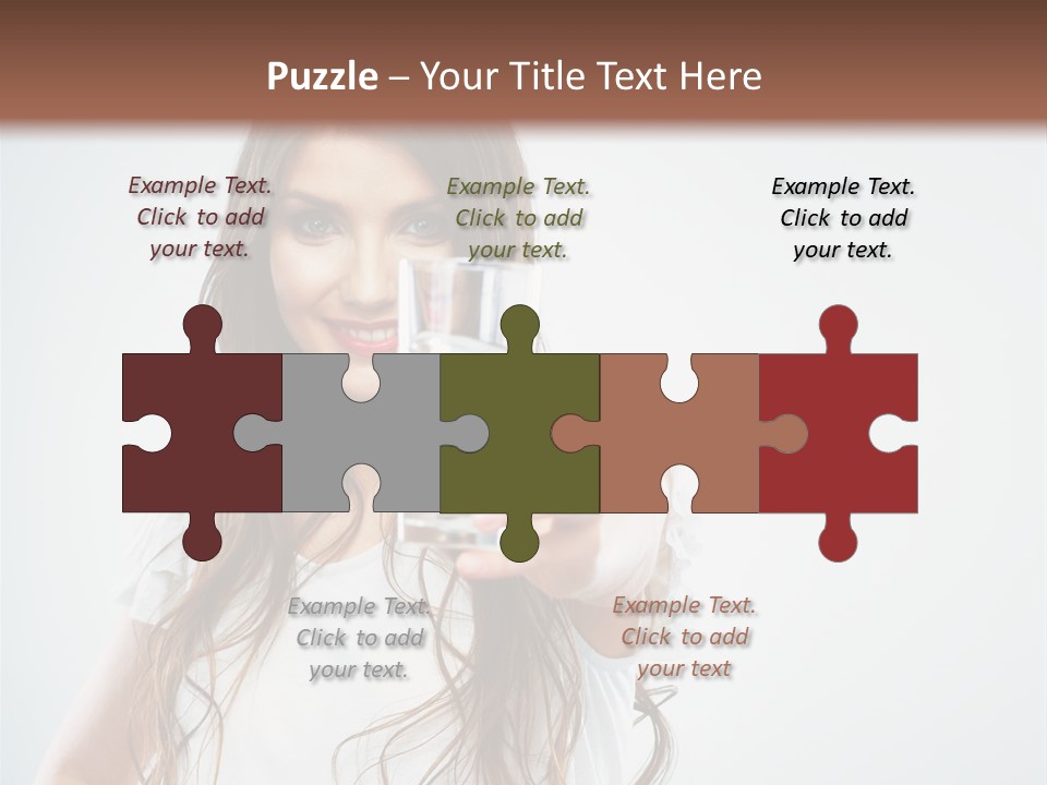 A Woman Holding A Glass Of Water In Her Hand PowerPoint Template