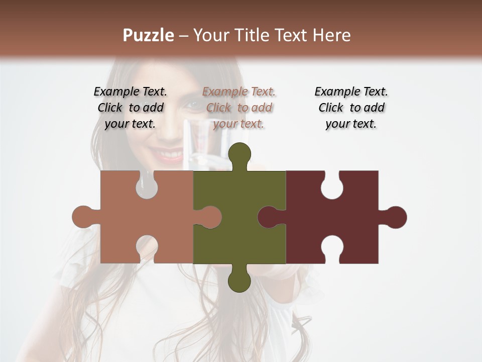 A Woman Holding A Glass Of Water In Her Hand PowerPoint Template