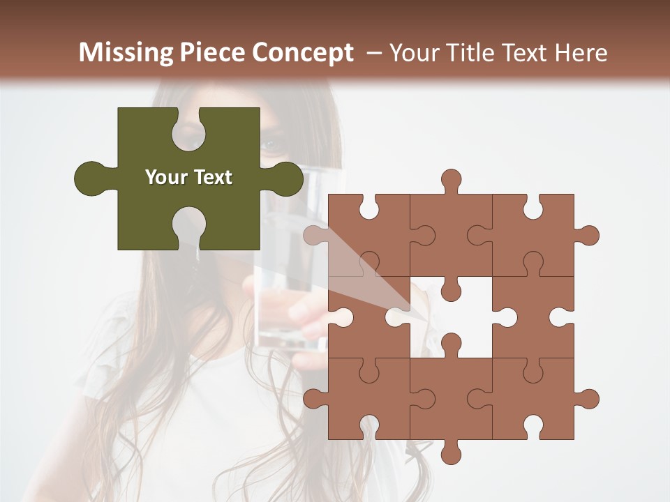 A Woman Holding A Glass Of Water In Her Hand PowerPoint Template