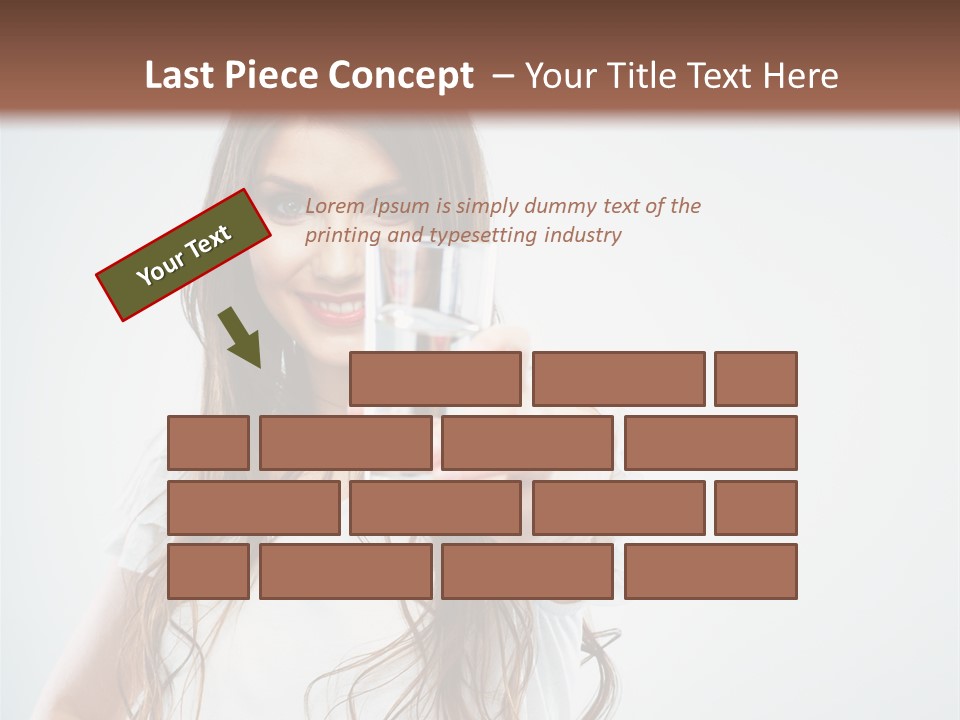 A Woman Holding A Glass Of Water In Her Hand PowerPoint Template