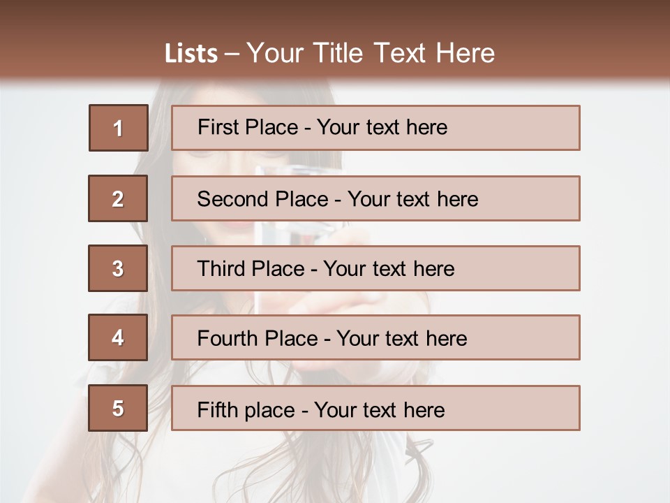 A Woman Holding A Glass Of Water In Her Hand PowerPoint Template