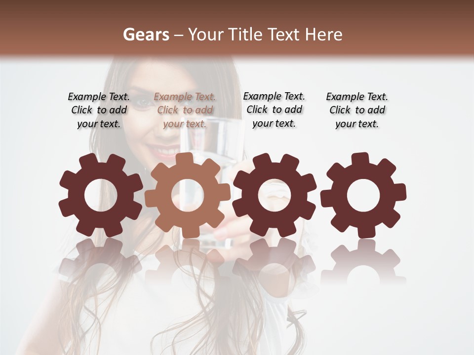 A Woman Holding A Glass Of Water In Her Hand PowerPoint Template