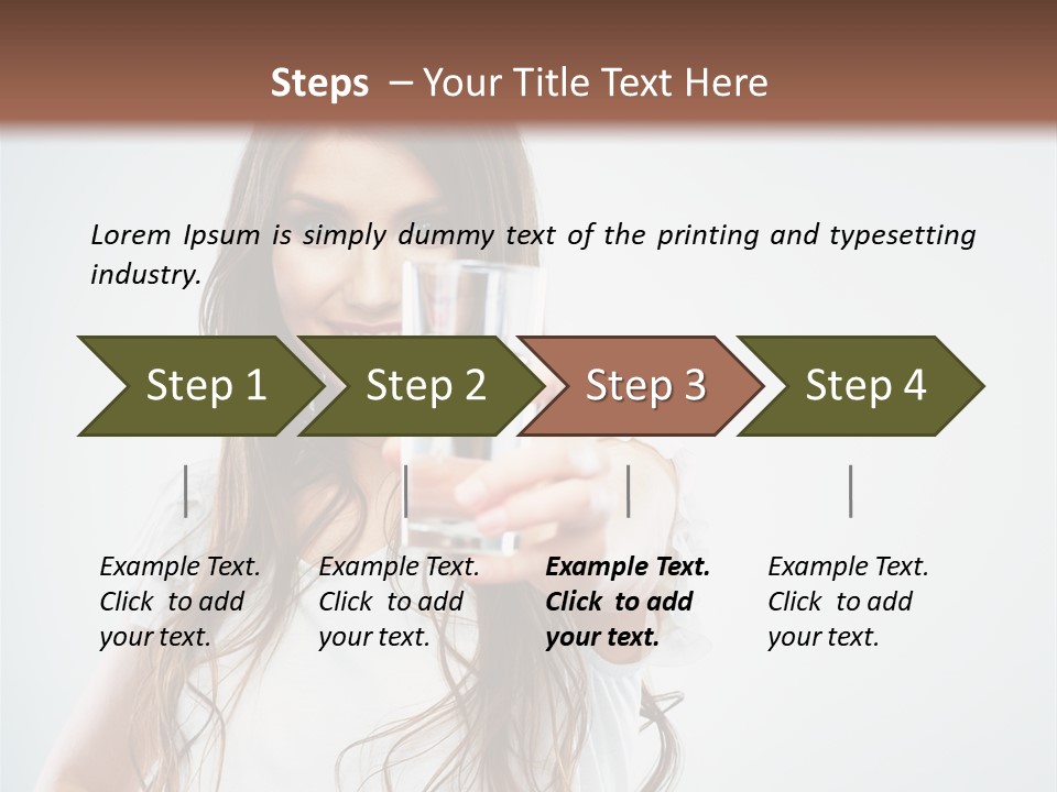 A Woman Holding A Glass Of Water In Her Hand PowerPoint Template