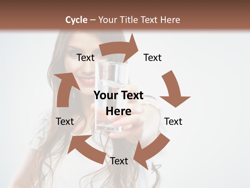 A Woman Holding A Glass Of Water In Her Hand PowerPoint Template