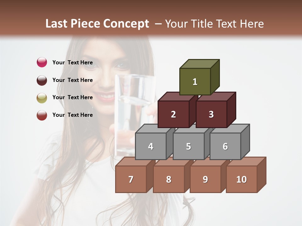 A Woman Holding A Glass Of Water In Her Hand PowerPoint Template