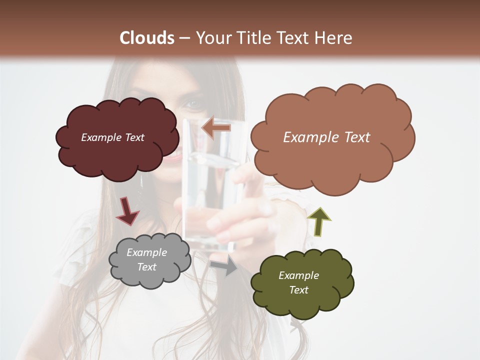 A Woman Holding A Glass Of Water In Her Hand PowerPoint Template