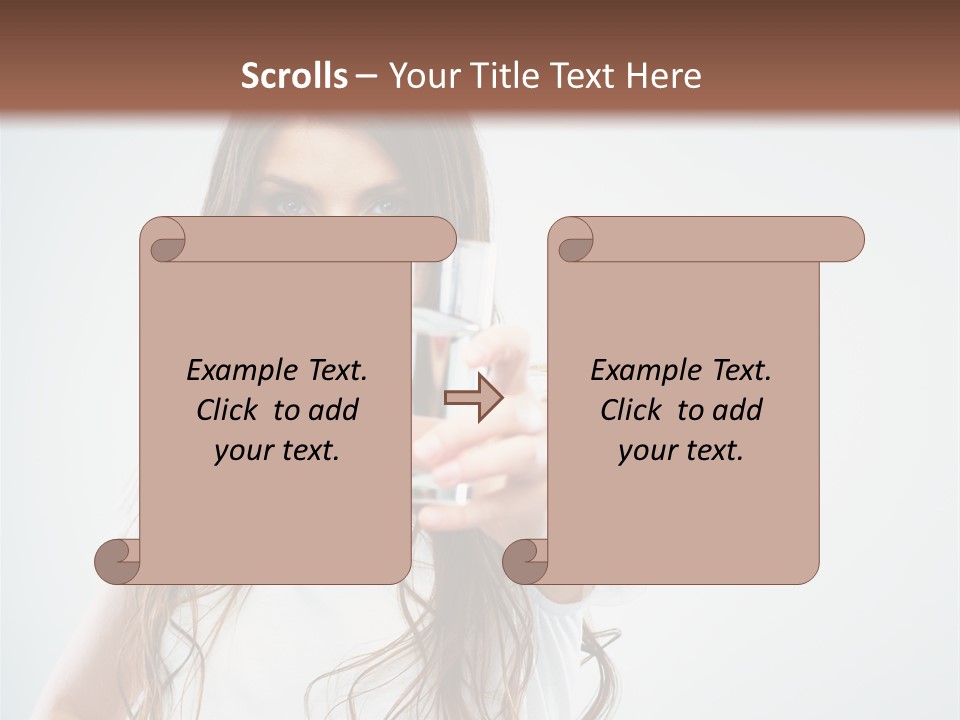 A Woman Holding A Glass Of Water In Her Hand PowerPoint Template
