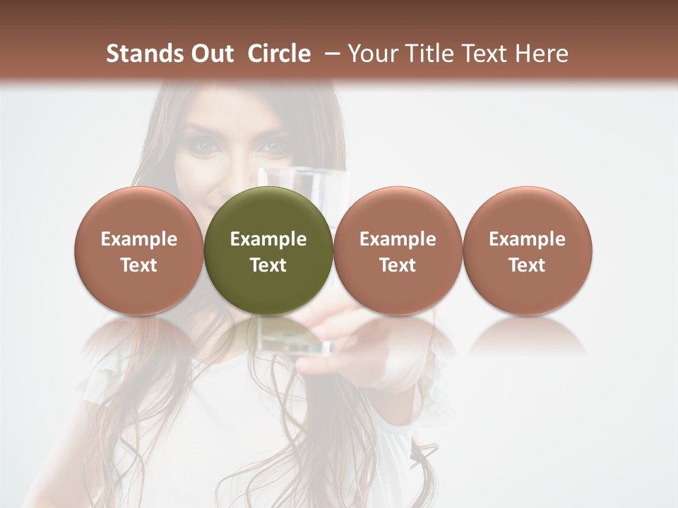 A Woman Holding A Glass Of Water In Her Hand PowerPoint Template