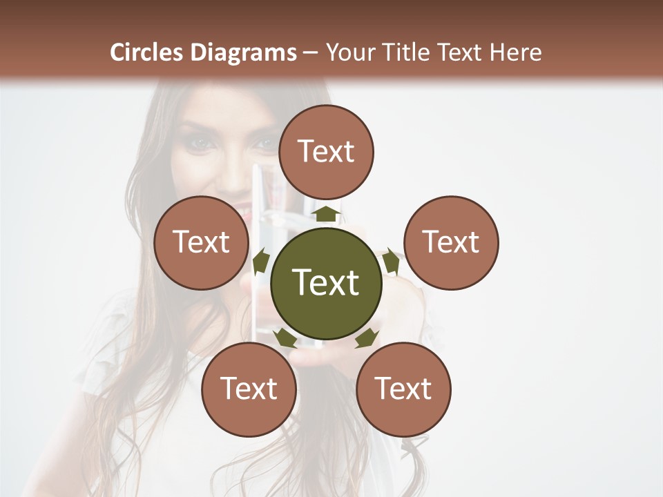 A Woman Holding A Glass Of Water In Her Hand PowerPoint Template