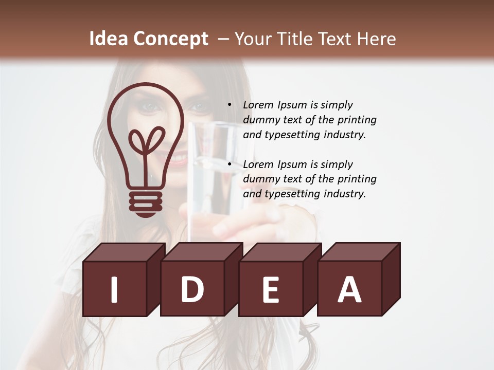 A Woman Holding A Glass Of Water In Her Hand PowerPoint Template