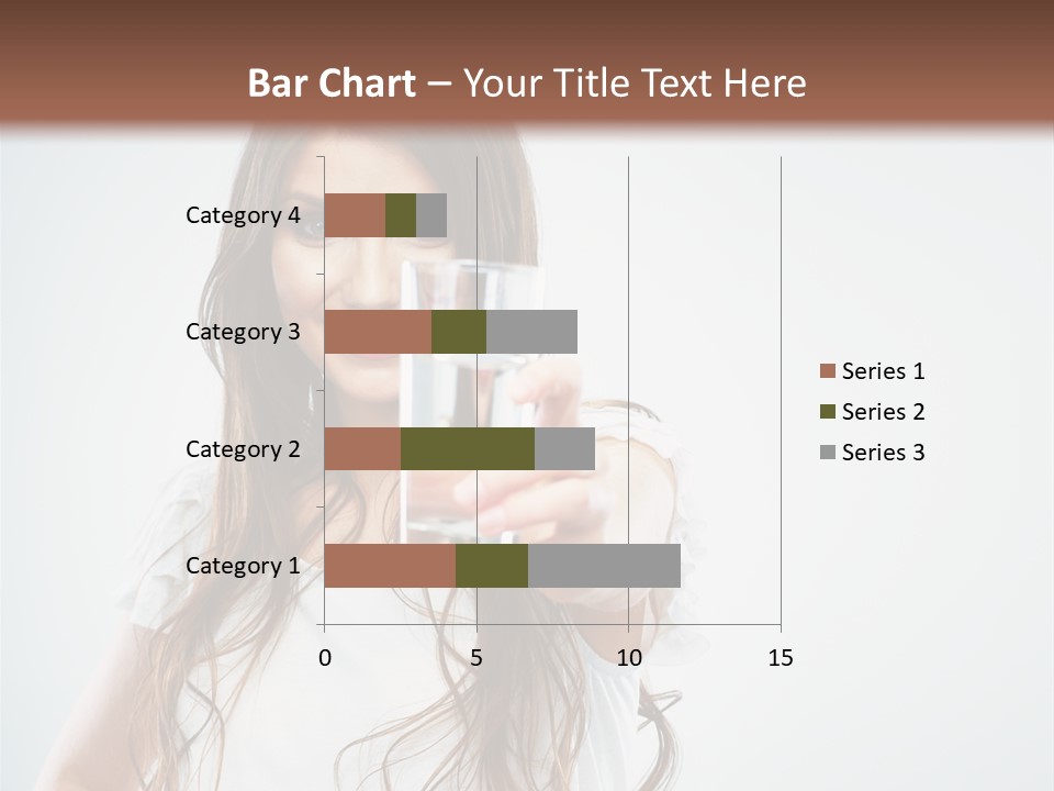 A Woman Holding A Glass Of Water In Her Hand PowerPoint Template