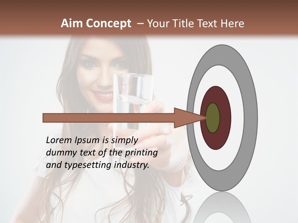 A Woman Holding A Glass Of Water In Her Hand PowerPoint Template