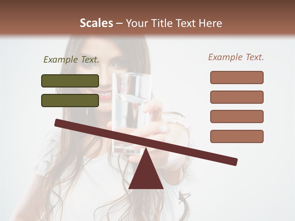 A Woman Holding A Glass Of Water In Her Hand PowerPoint Template