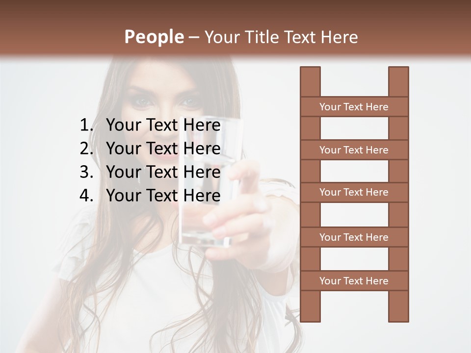 A Woman Holding A Glass Of Water In Her Hand PowerPoint Template