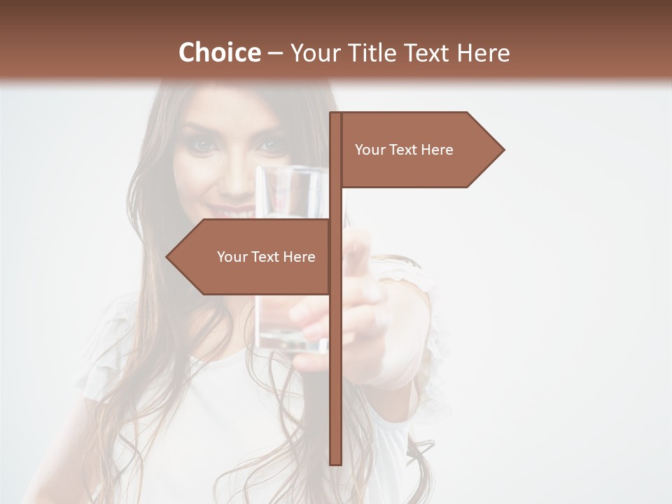 A Woman Holding A Glass Of Water In Her Hand PowerPoint Template