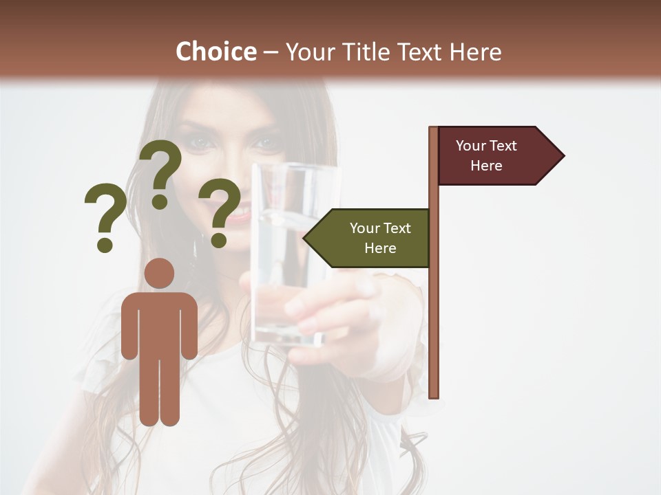 A Woman Holding A Glass Of Water In Her Hand PowerPoint Template
