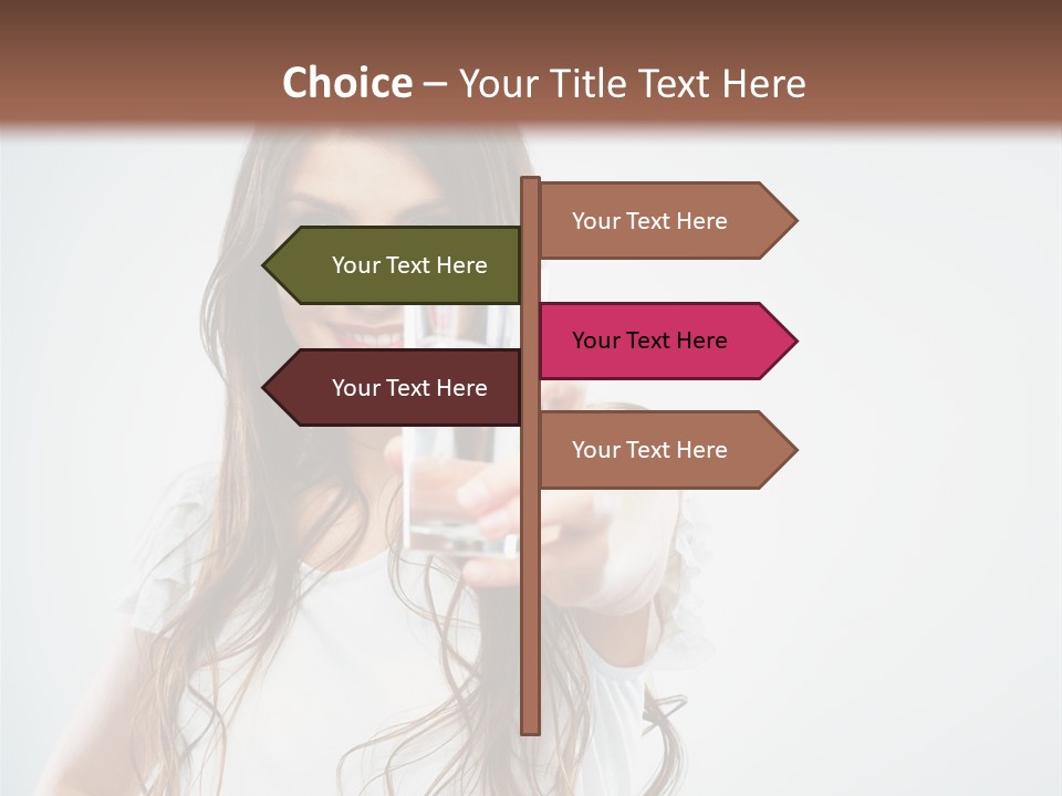 A Woman Holding A Glass Of Water In Her Hand PowerPoint Template