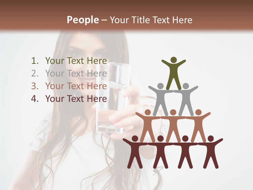 A Woman Holding A Glass Of Water In Her Hand PowerPoint Template