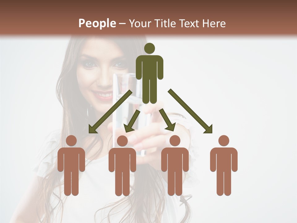 A Woman Holding A Glass Of Water In Her Hand PowerPoint Template