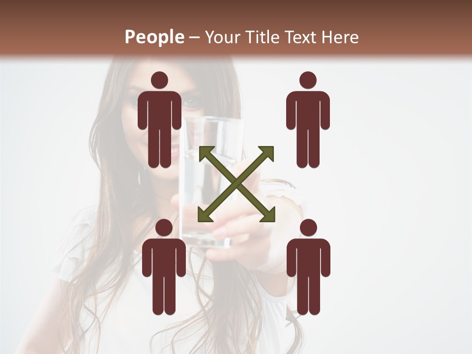 A Woman Holding A Glass Of Water In Her Hand PowerPoint Template