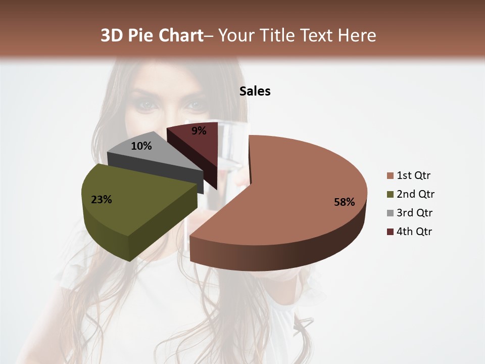 A Woman Holding A Glass Of Water In Her Hand PowerPoint Template