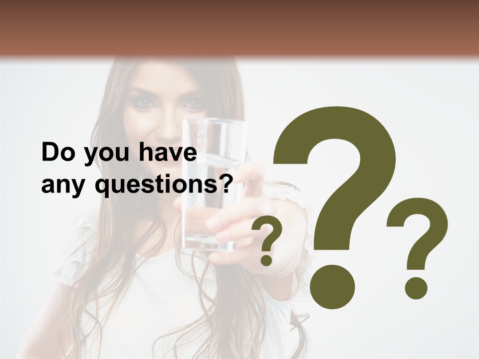 A Woman Holding A Glass Of Water In Her Hand PowerPoint Template