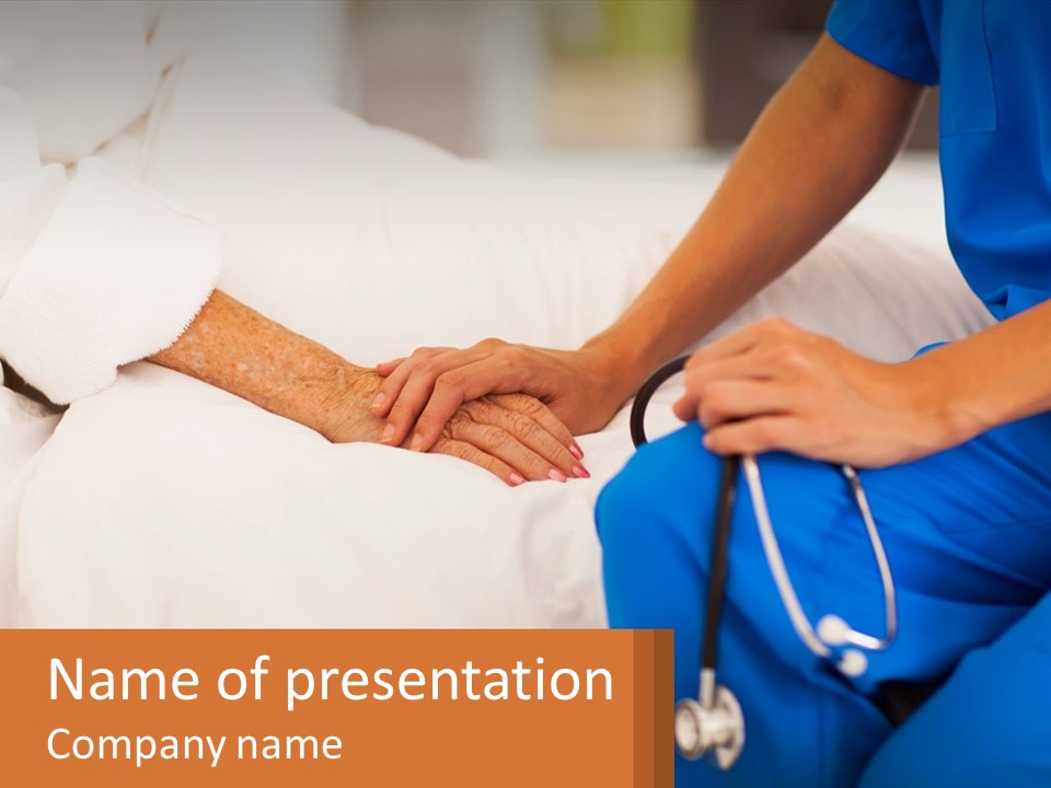 A Nurse Holding The Hand Of A Patient PowerPoint Template