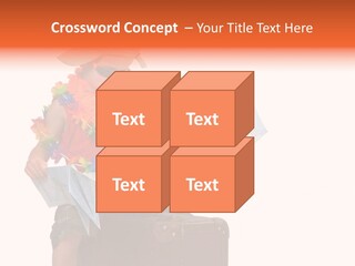 A Child In A Colorful Outfit Is Reading A Map PowerPoint Template