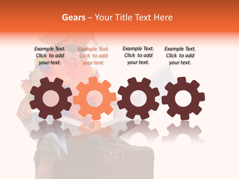 A Child In A Colorful Outfit Is Reading A Map PowerPoint Template