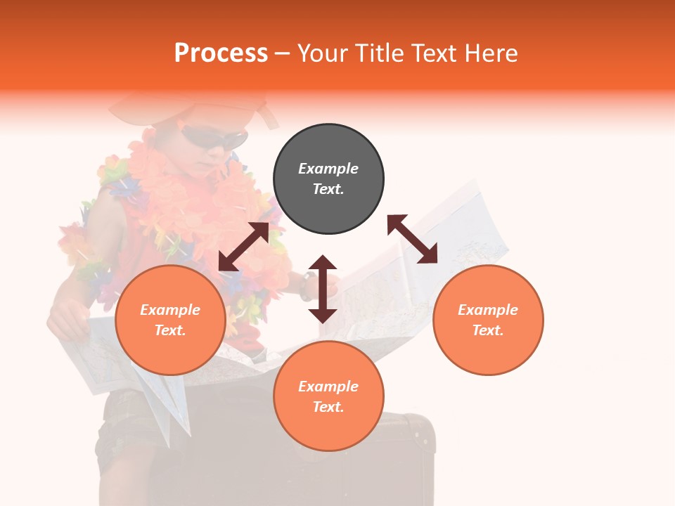 A Child In A Colorful Outfit Is Reading A Map PowerPoint Template
