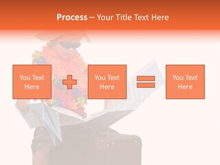 A Child In A Colorful Outfit Is Reading A Map PowerPoint Template