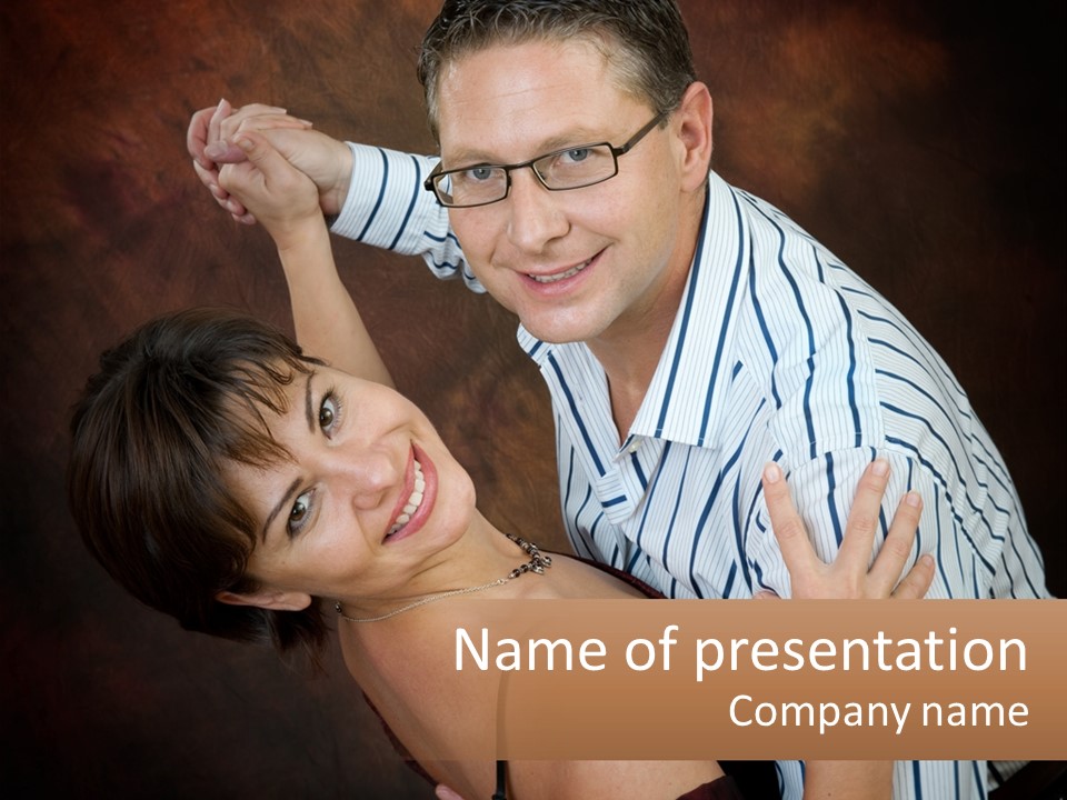 A Man And A Woman Posing For A Picture PowerPoint Template
