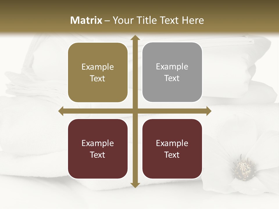 A Pile Of White Towels With A Flower On Top Of It PowerPoint Template