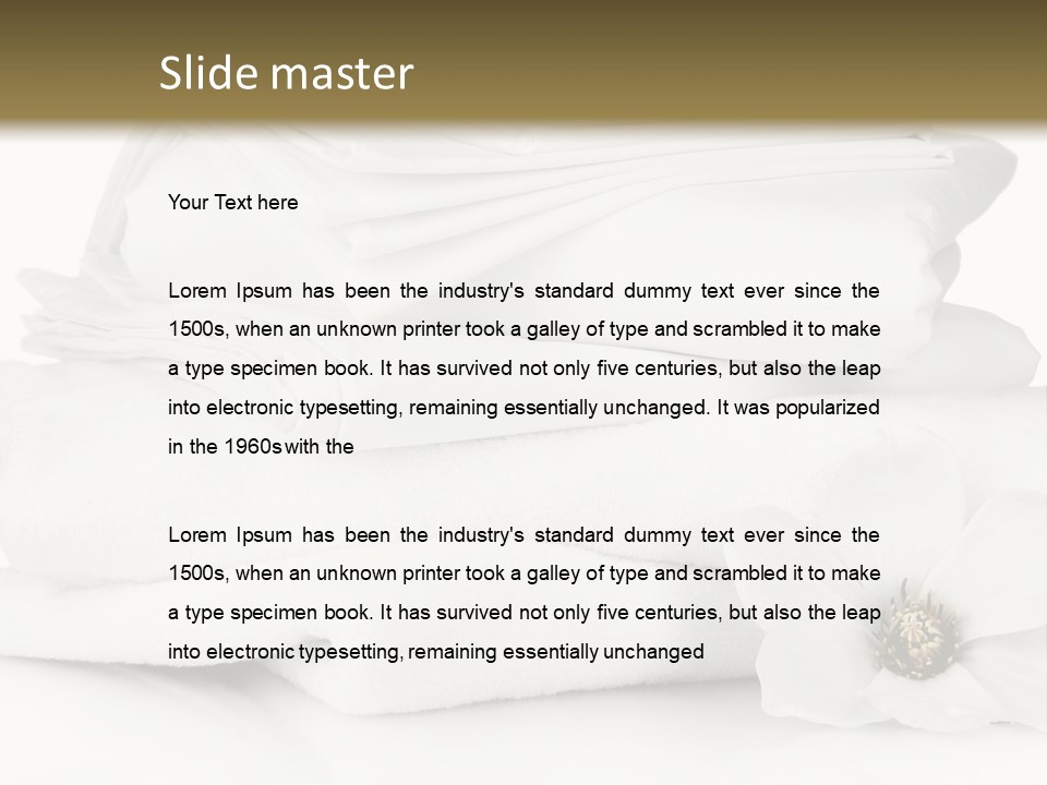 A Pile Of White Towels With A Flower On Top Of It PowerPoint Template