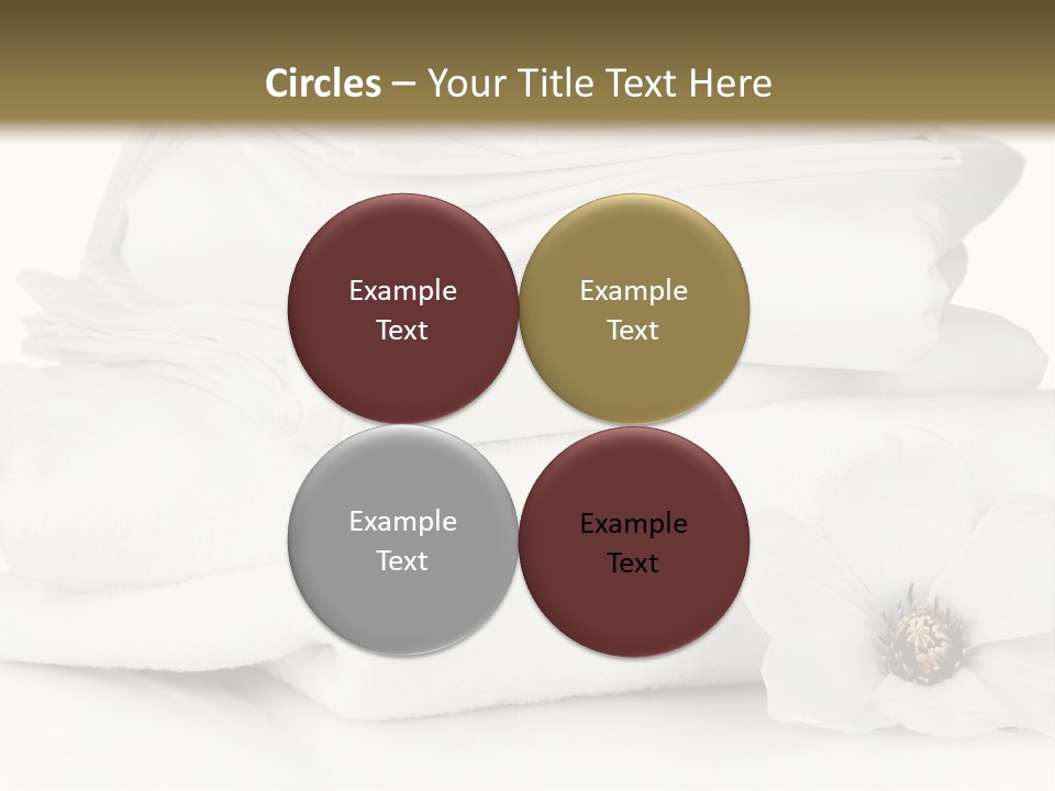 A Pile Of White Towels With A Flower On Top Of It PowerPoint Template