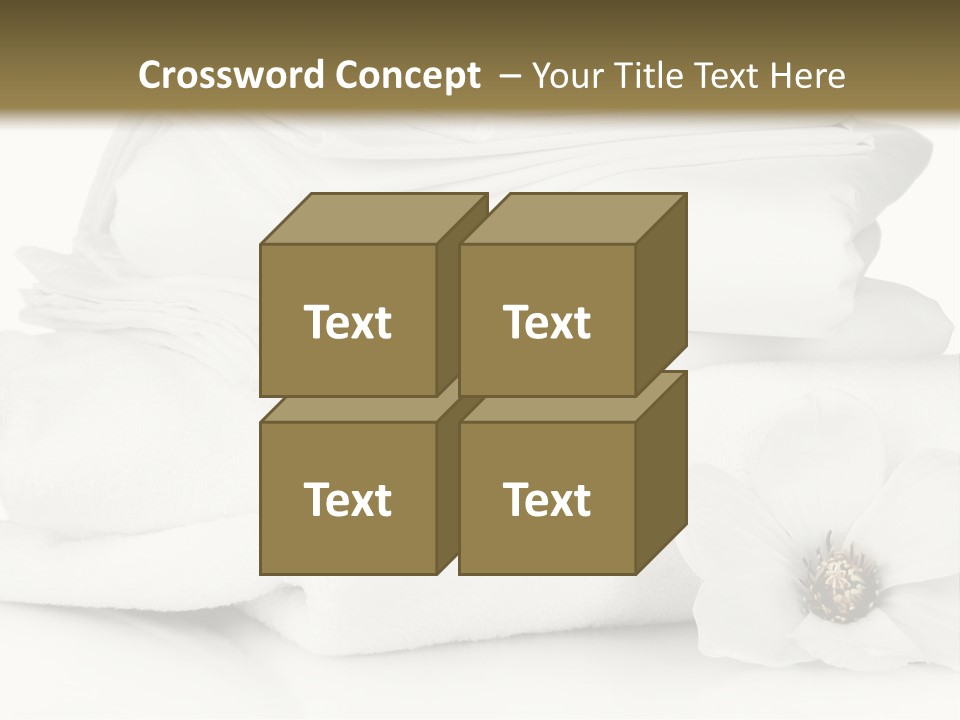 A Pile Of White Towels With A Flower On Top Of It PowerPoint Template