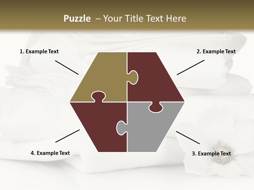 A Pile Of White Towels With A Flower On Top Of It PowerPoint Template