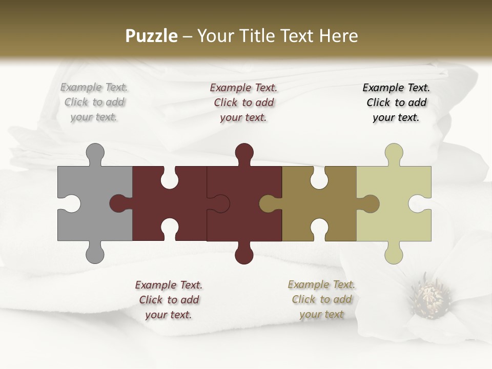 A Pile Of White Towels With A Flower On Top Of It PowerPoint Template