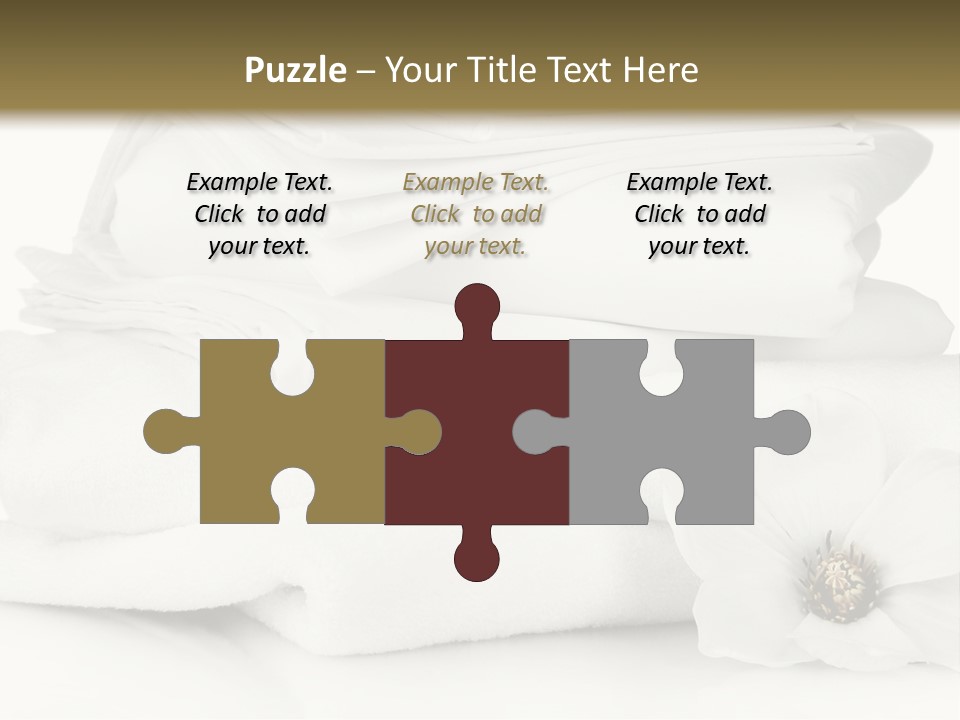 A Pile Of White Towels With A Flower On Top Of It PowerPoint Template