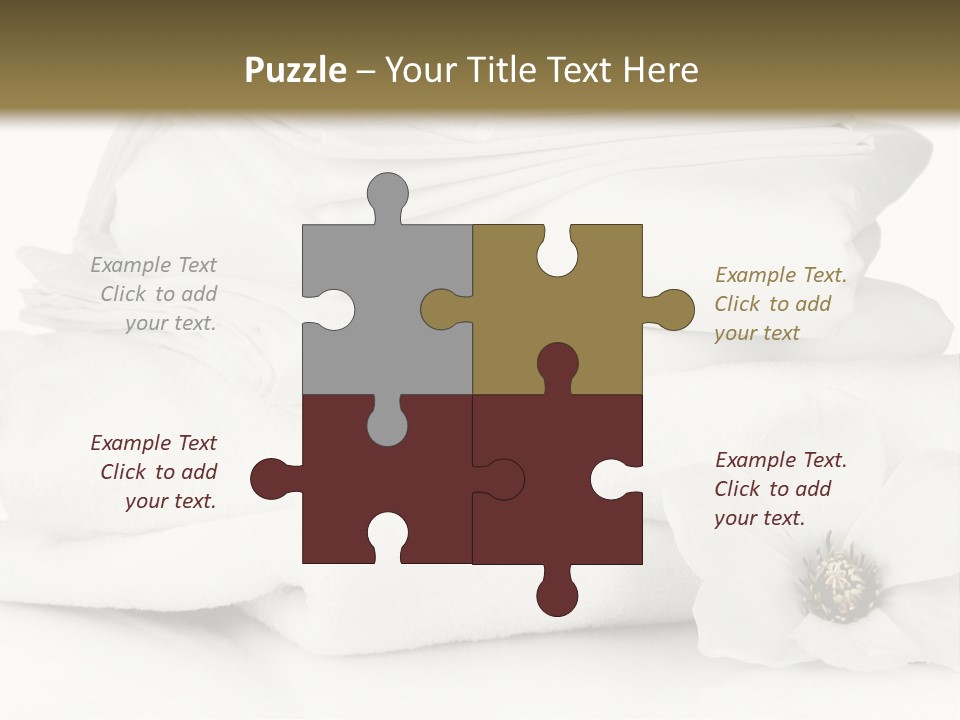 A Pile Of White Towels With A Flower On Top Of It PowerPoint Template