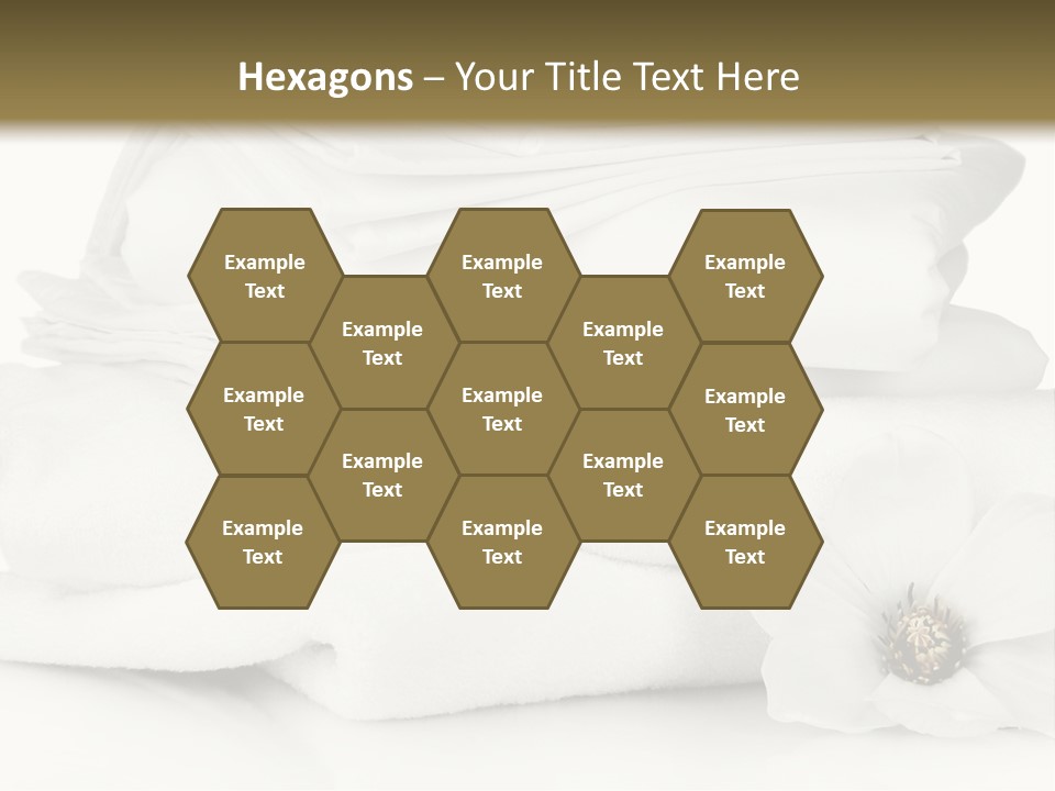 A Pile Of White Towels With A Flower On Top Of It PowerPoint Template