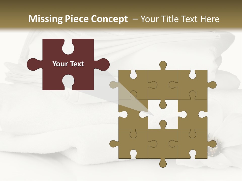 A Pile Of White Towels With A Flower On Top Of It PowerPoint Template