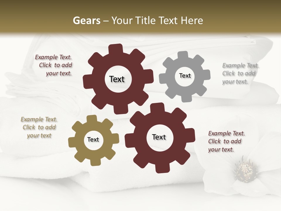 A Pile Of White Towels With A Flower On Top Of It PowerPoint Template