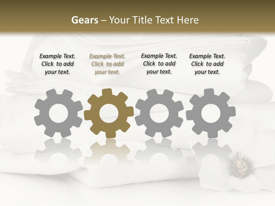 A Pile Of White Towels With A Flower On Top Of It PowerPoint Template